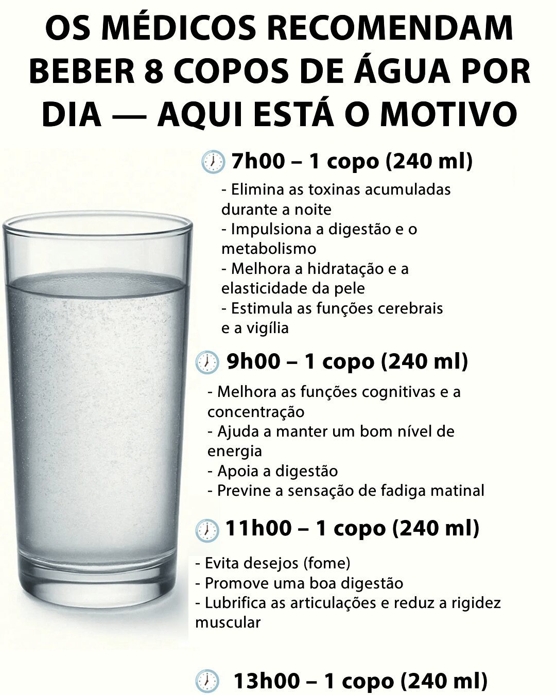 Os médicos recomendam beber 8 copos de água por dia — aqui está o motivo